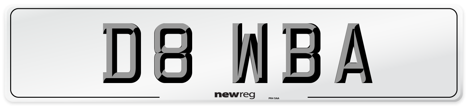 D8 WBA Number Plate from New Reg
